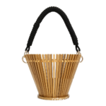 Runde Bambus gewebte Handtasche Tragbare Bambus-Rattan-Tasche-1